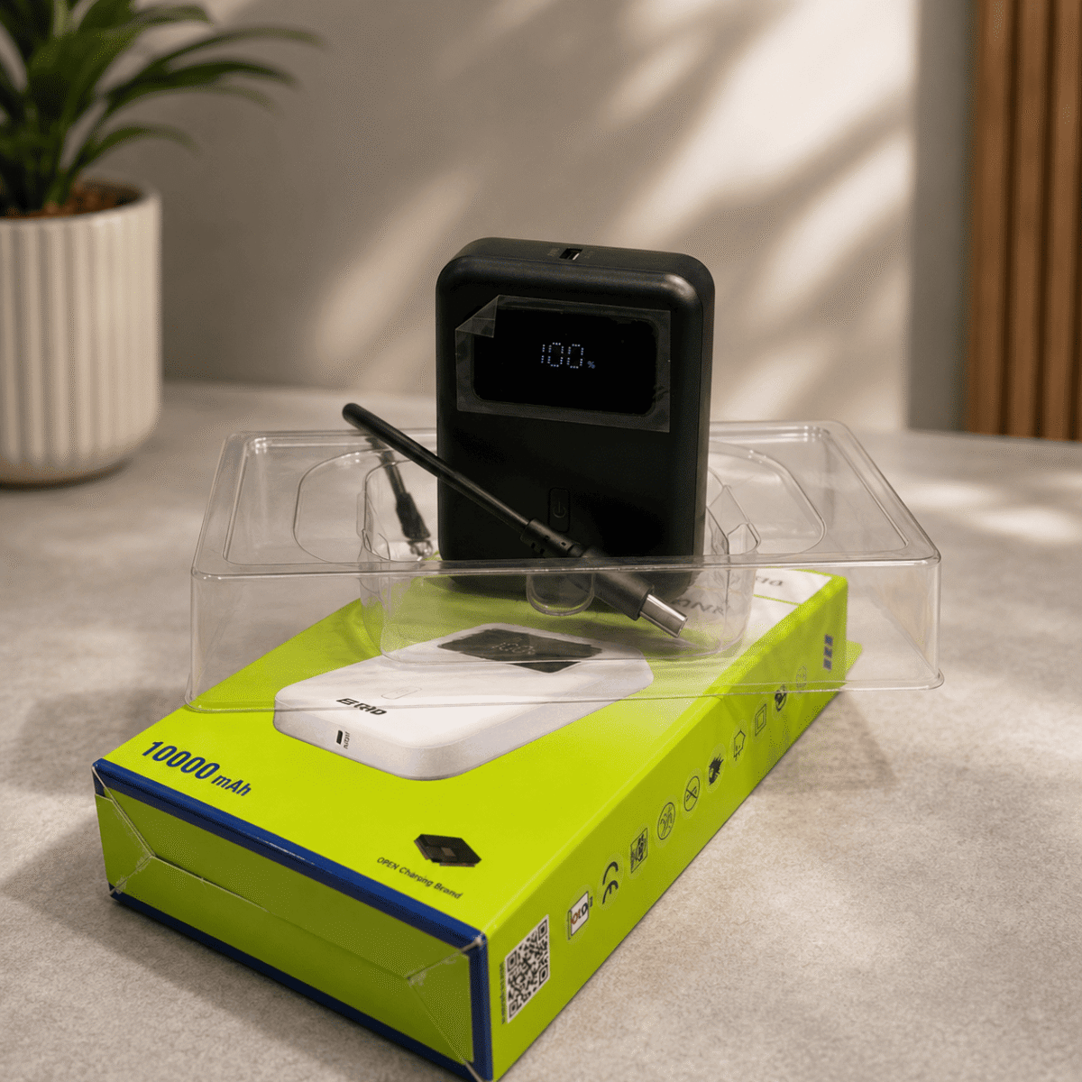 ERD PB-110 10000mAh 25W Fast Charging Power Bank with USB-A & USB-C (Black) - Image 4
