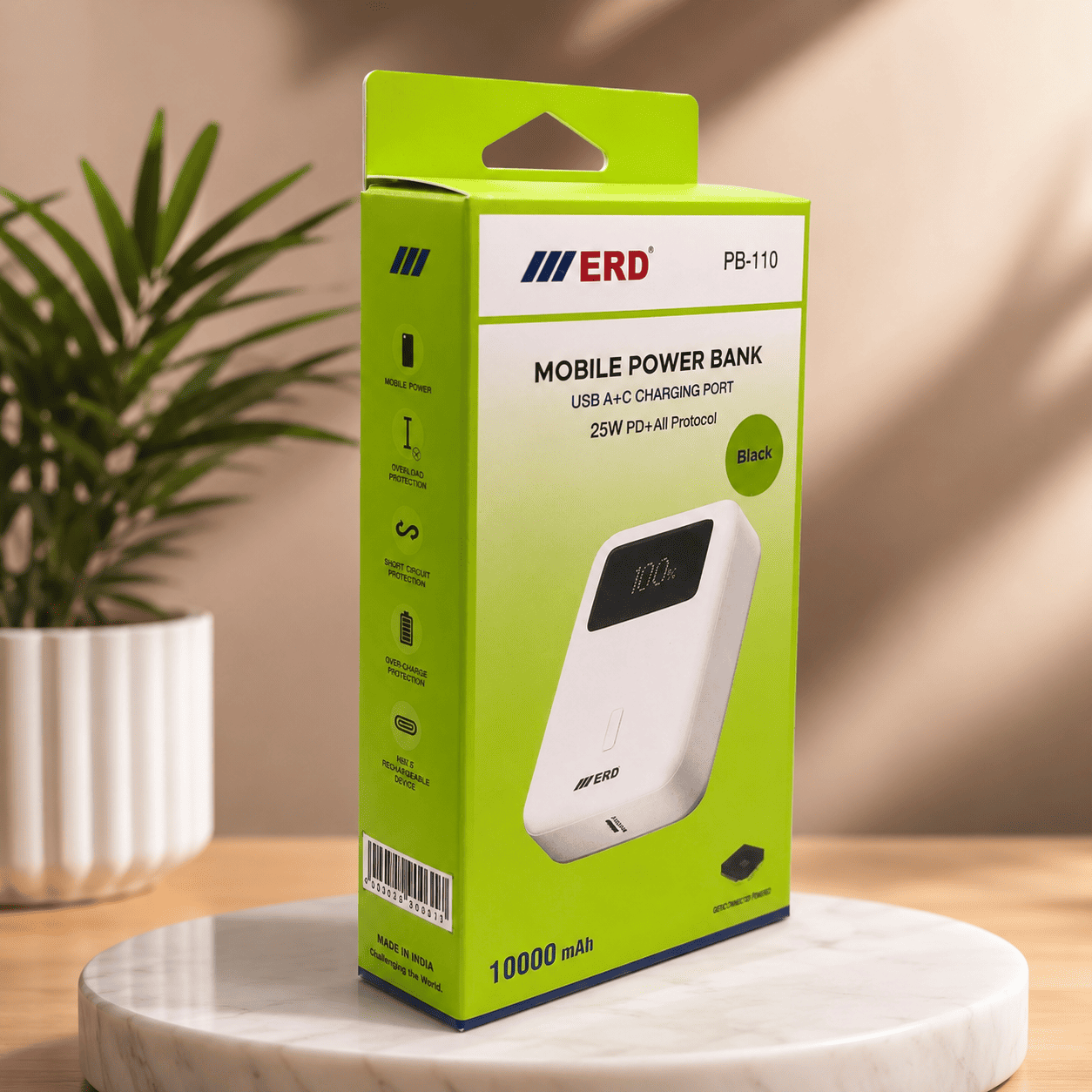 ChatGPT Image Jul 21, 2026, 01_04_28 PM ERD PB-110 10000mAh 25W Fast Charging Power Bank Black
